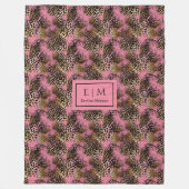 Trendy rose gold watercolor leopard skin blanket fleece deken (Voorkant)