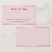 Trendy Rosegold Modern Elegant Simple Sjabloon Visitekaartje (Voorkant / Achterkant)
