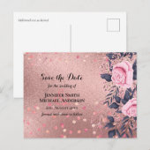 Trendy ROSEGOLD Trouw Metaalachtig Roze Marine Gli Briefkaart (Voorkant / Achterkant)