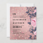 Trendy ROSEGOLD Trouw Metaalachtig Roze Navy Glitt (Voorkant)