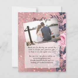 Trendy ROSEGOLD Wedding Metallic Pink Navy Glitter