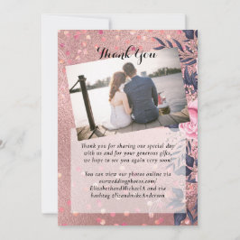 Trendy ROSEGOLD Wedding Metallic Pink Navy Glitter