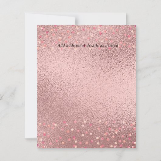 Trendy ROSEGOLD Wedding Metallic Pink Navy Glitter (Achterkant)