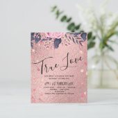 Trendy ROSEGOLD Wedding Metallic Pink Navy Glitter (Staand voorkant)