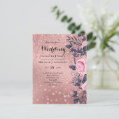 Trendy ROSEGOLD Wedding Metallic Pink Navy Glitter (Staand voorkant)