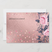 Trendy ROSEGOLD Wedding Metallic Pink Navy Glitter (Achterkant)