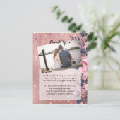 Trendy ROSEGOLD Wedding Metallic Pink Navy Glitter Briefkaart (Staand voorkant)