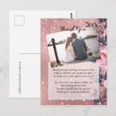 Trendy ROSEGOLD Wedding Metallic Pink Navy Glitter Briefkaart (Voorkant / Achterkant)
