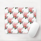 Trendy Roses Floral Waterverf Art Sjabloon Muismat (Met muis)