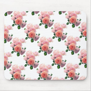 Trendy Roses Floral Waterverf Art Sjabloon Muismat