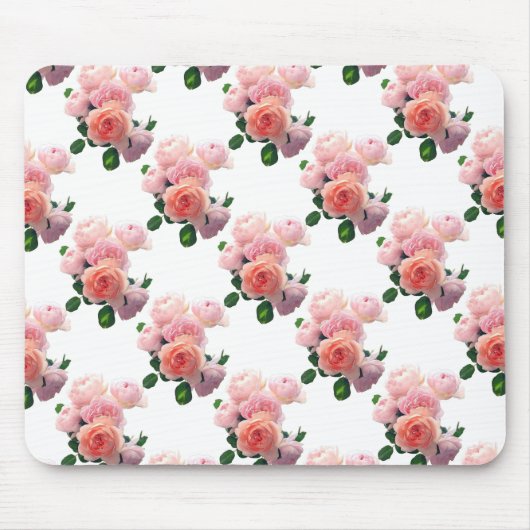 Trendy Roses Floral Waterverf Art Sjabloon Muismat (Voorkant)