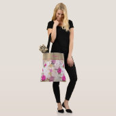 Trendy Rose's Monogrammed Schoudertas Tote Bag (Op model)