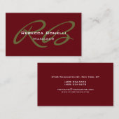 Trendy Rosewood Gold Colors Monogram Visitekaartje (Voorkant / Achterkant)