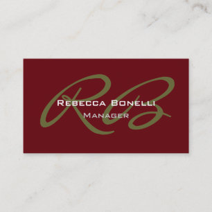 Trendy Rosewood Gold Colors Monogram Visitekaartje