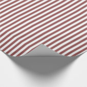 Trendy Rosy Brown Wide Horizontal Stripes Cadeaupapier (Hoek)