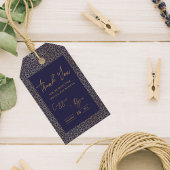 Trendy Royal Blauw Goud Intrigerend Ontwerp Trouwe Cadeaulabel