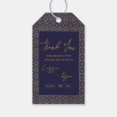 Trendy Royal Blauw Goud Intrigerend Ontwerp Trouwe Cadeaulabel (Voorkant)