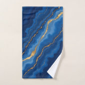 Trendy Royal Blue Gold Marble Collectie Bad Handdoek (Handdoek)