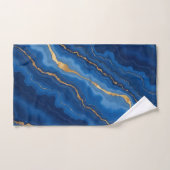 Trendy Royal Blue Gold Marble Collectie Bad Handdoek (Handdoek)