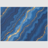 Trendy Royal Blue Gold Marble Collectie Tissuepapier (Voorkant)