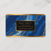 Trendy Royal Blue Gold Marble Collectie Visitekaartje (Voorkant)