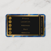 Trendy Royal Blue Gold Marble Collectie Visitekaartje (Achterkant)