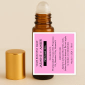 Trendy roze 10ml parfumolie rol op flesetiketten sticker