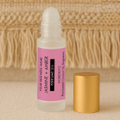 Trendy roze 10ml parfumolie rol op flesetiketten sticker