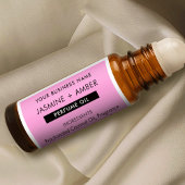 Trendy roze 10ml parfumolie rol op flesetiketten sticker
