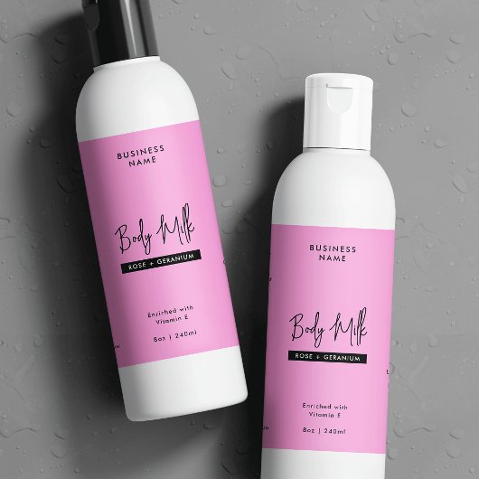 Trendy Roze 8 OZ Skincare Fles Waterdicht Label Sparkling Wijnetiket