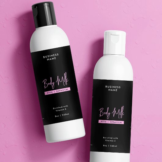 Trendy Roze 8 OZ Skincare Fles Waterdicht Label Sparkling Wijnetiket