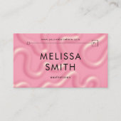 Trendy Roze Abstract 3D Effect Schoonheidssalon Visitekaartje (Voorkant)