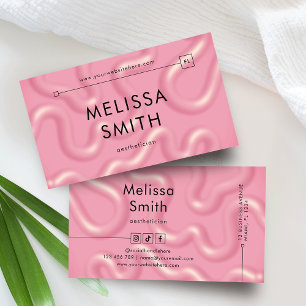 Trendy Roze Abstract 3D Effect Schoonheidssalon Visitekaartje