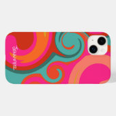 Trendy Roze Abstract Swirls Gepersonaliseerd Moder Case-Mate iPhone Case (Achterkant (horizontaal))