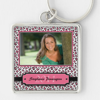 Trendy roze afstuderen foto sleutelhanger