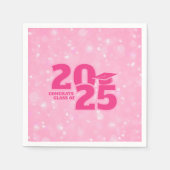 Trendy roze Afstuderen papier Servet (Voorkant)