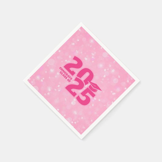 Trendy roze Afstuderen papier Servet (Hoek)