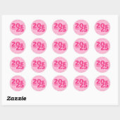 Trendy roze Afstuderen Ronde Sticker (Vel)
