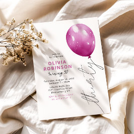 Trendy Roze Ballon 30e Verjaardag Kaart