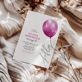 Trendy Roze Ballon 50ste Verjaardag Kaart