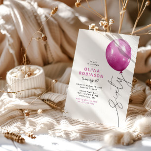 Trendy Roze Ballon 60e Verjaardag Kaart