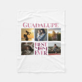 Trendy roze beste mam ooit fotocollage fleece deken (Voorkant)