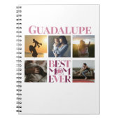 Trendy roze beste mam ooit fotocollage notitieboek (Voorkant)