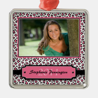 Trendy roze blad afstuderen foto-versiering metalen ornament