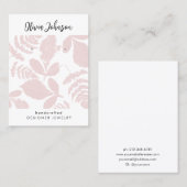 Trendy Roze Bladpatroon Sieraden Oorbel Display Visitekaartje (Voorkant / Achterkant)