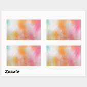 Trendy Roze Blauw Abstract Rechthoekige Sticker (Vel)