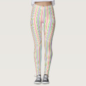 Trendy Roze Blauw Geel Geel Deegje Leggings (Voorkant)