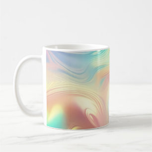 Trendy roze blauw gele abstracte golven koffiemok