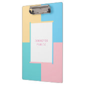 Trendy Roze Blauw Groen Kleurrijk Klembord (Links)