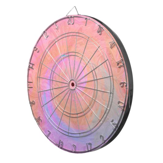 Trendy Roze Blauw Marmer Modern Dartbord (Voorkant Rechts)